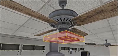 Create a brush with invisible texture applied. Place it under the fan.