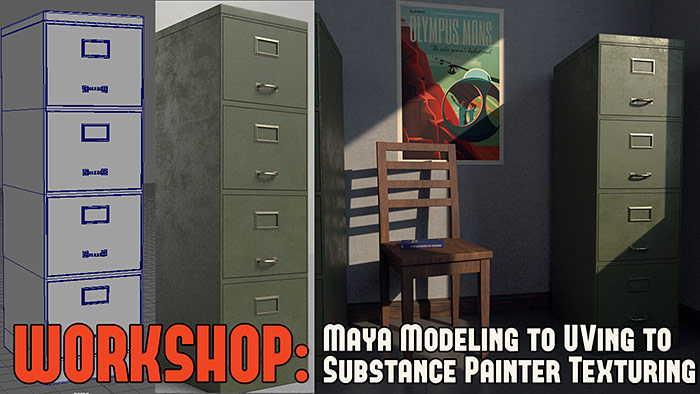 Workshop - Maya/Substance: Modeling/UV in Maya to Substance Painter Texturing - File Cabinet Prop