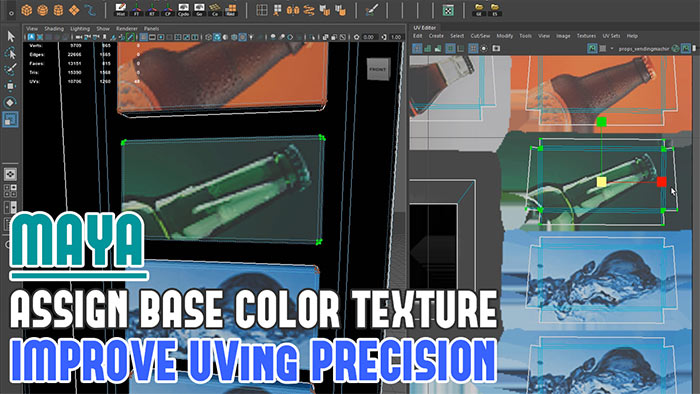 Maya: Material Basics and How to Assign Base Color Albedo Texture to Align UVs for Precise Placement