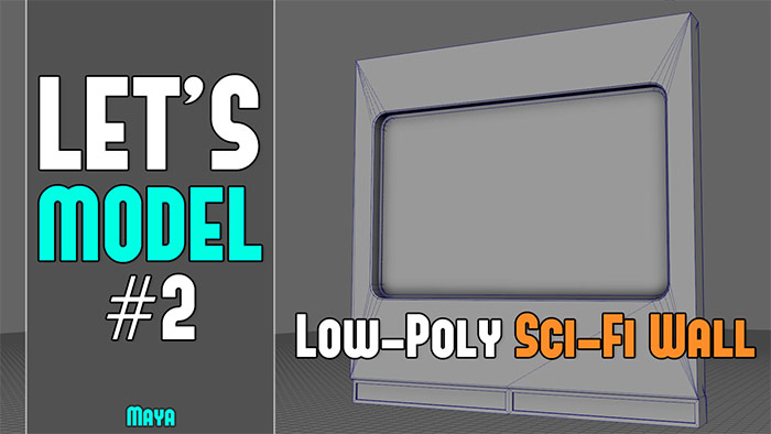 Let's Model #2: Low-Poly Modular Sci-Fi Wall with Rounded Windows (Maya Modeling)