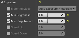 Lens: Exposure set Min/Max Brightness to 1