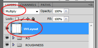 UV snapshot wireframe set to Multiply