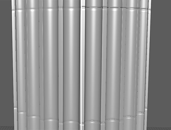 Before and after adding support edge loops