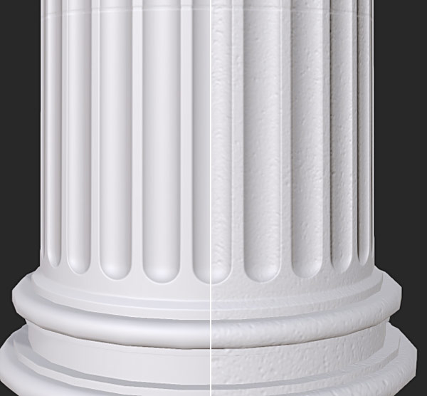 Before and after detail normal